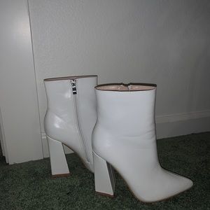 White Heel Booties
